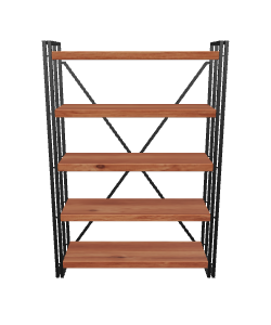 Industrial Style Wooden Shelving Unit - 3D Model