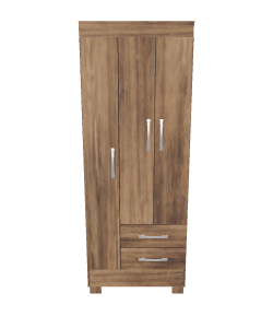 Stylish Wooden Wardrobe Model - 3D Model