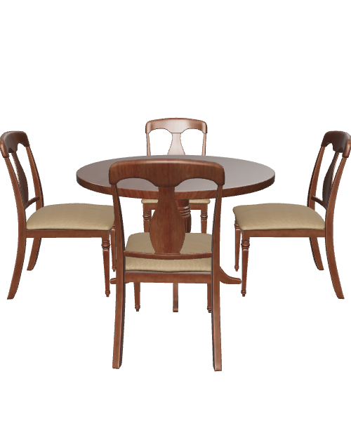 Elegant Wooden Dining Set 3D - 3D Model