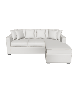 Cozy White Sectional Sofa 3D - 3D Model