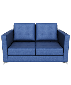 Stylish Blue Fabric Sofa 3D - 3D Model