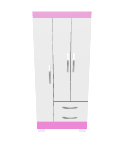 Modern Closet 3 Doors 2 Drawers 3D - 3D Model