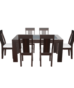 Elegant Modern Wooden Dining Table Set 3D Model - 3D Model