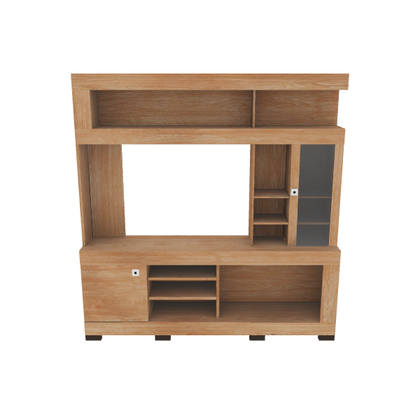 Stylish Wooden Media Console 3D - Furniture 3D Model