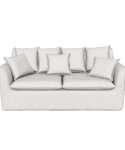 Stylish White Sofa 3D Model - 3D Model