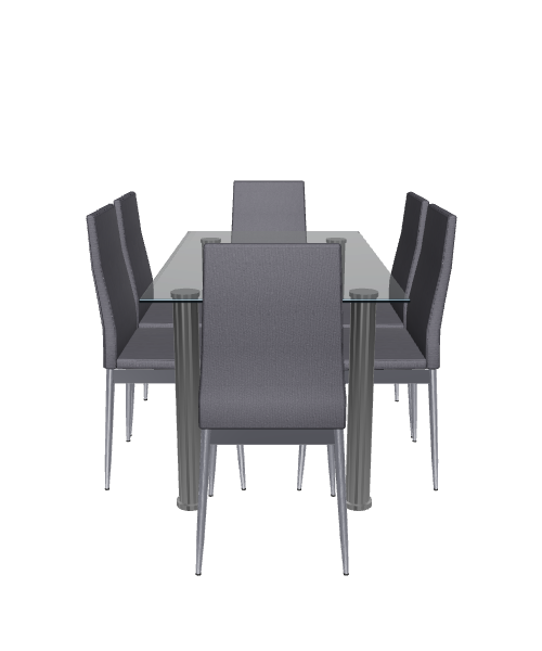 Dina Glass Dining Set Model - Furniture 3D Model