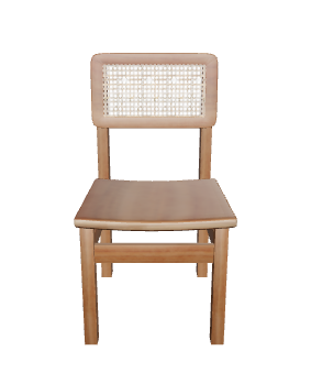 Stylish Wooden Dining Chair 3D - 3D Model
