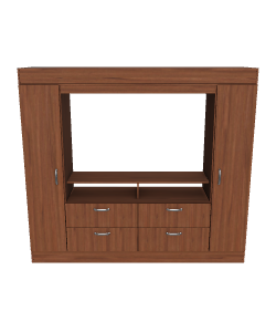 Stylish Wooden Entertainment Center 3D - 3D Model