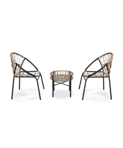 Modern Rattan Chair Set 3D - 3D Model