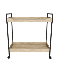 Stylish Wooden Serving Cart 3D - 3D Model