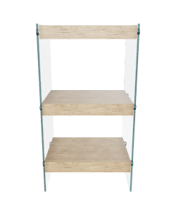 Minimalist Glass Wooden Shelf - 3D Model