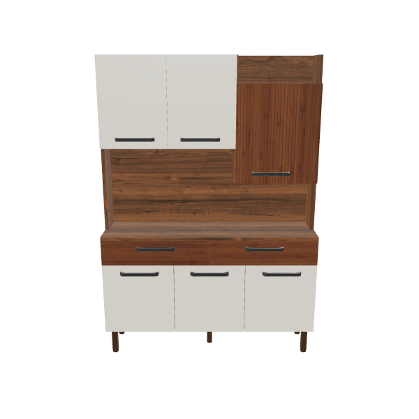 Stylish Wooden Kitchen Cabinet 3D - 3D Model