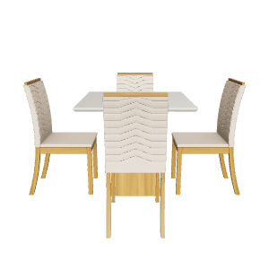 Contemporary Dining Table Set 3D - 3D Model