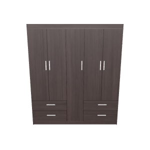 Elegant Wooden Wardrobe 3D Model - 3D Model
