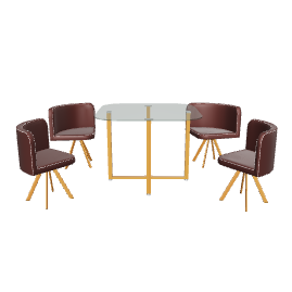 Modern Dining Set for 4 3D - 3D Model