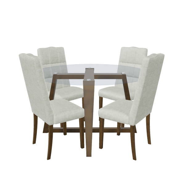 Contemporary Glass Dining Set 3D - Furniture 3D Model