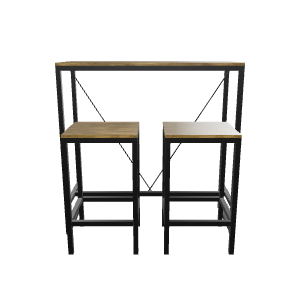 Industrial Bar Table Set 3D - 3D Model