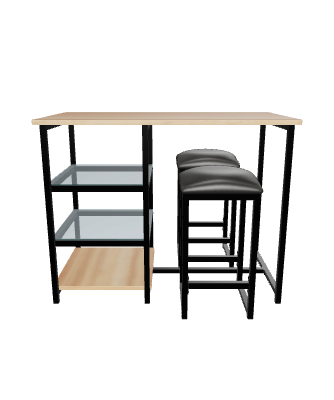 Contemporary Bar Table Set 3D - 3D Model