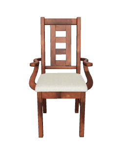 Elegant Wooden Armchair 3D Model - Furniture 3D Model