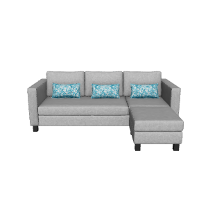 Stylish Grey Sofa 3D Model - Furniture 3D Model