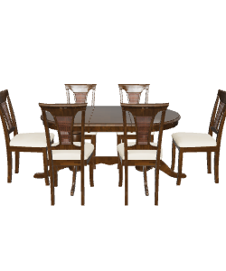 Elegant Wooden Dining Table Set 3D Model - 3D Model