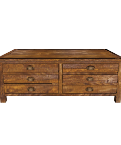 Vintage Wooden Storage Table Model - 3D Model