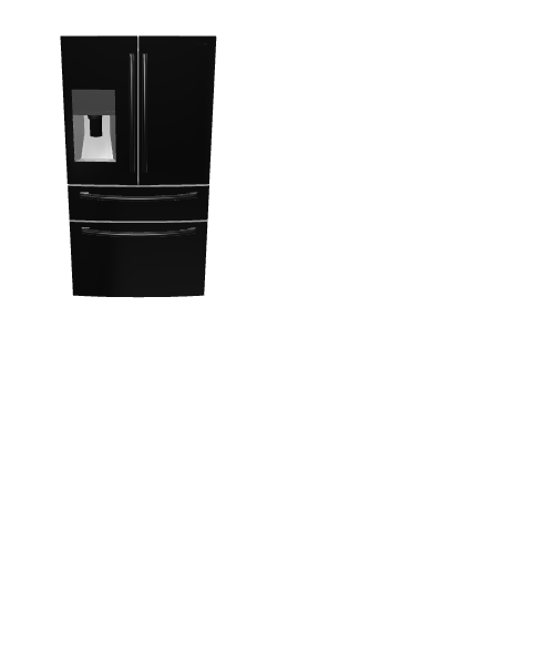 Stylish Black Refrigerator Model - 3D Model
