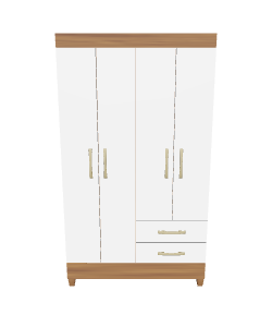 Stylish White Wardrobe 3D Model - Furniture 3D Model