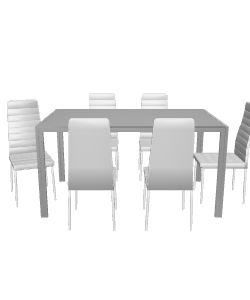 Modern Dining Table and Chairs - Furniture 3D Model