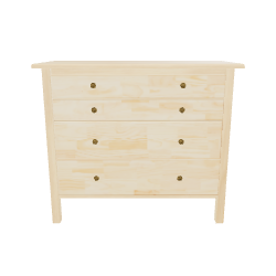 Minimalist Wooden Drawer Chest 3D - 3D Model
