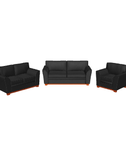 Stylish Black Sofa Set 3D - Furniture 3D Model