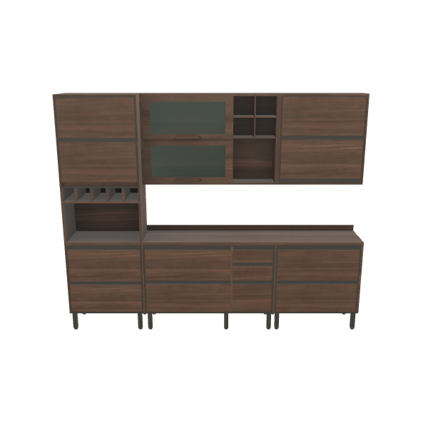 Contemporary Wooden Cabinet Model - 3D Model