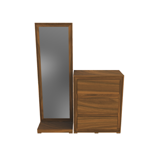 Elegant Wooden Mirror Cabinet Model - 3D Model