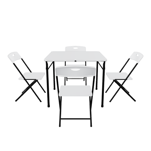 Minimalist Folding Table Set 3D - 3D Model