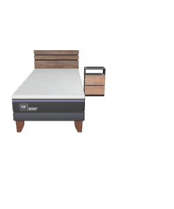 Minimalist Bed and Nightstand Set - 3D Model