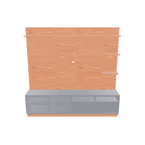 Stylish Wooden Wall Unit 3D - 3D Model
