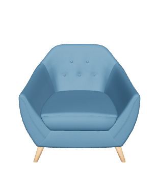 Stylish Blue Accent Chair 3D - 3D Model