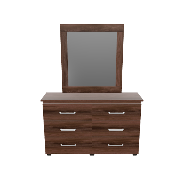 Stylish Wooden Dresser with Mirror - 3D Model