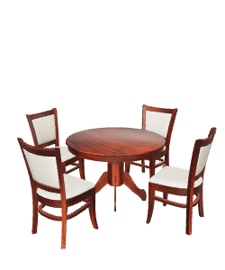 Elegant Round Dining Table Set - 3D Model