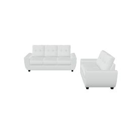 Stylish White Sofa Set 3D - 3D Model
