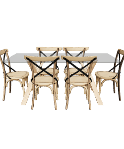 Riviera Glass Dining Set 3D - Furniture 3D Model