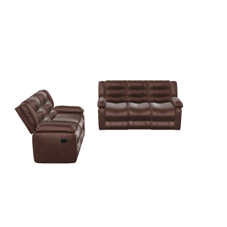 Comfortable Leather Sofa Set 3D - 3D Model