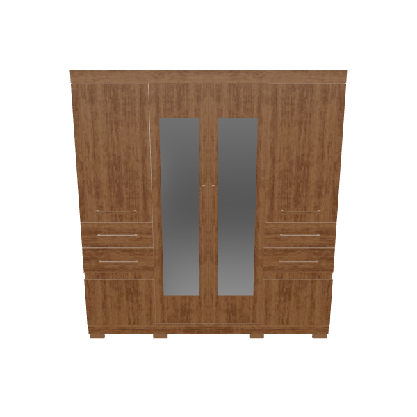 Elegant Wooden Wardrobe 3D Model - 3D Model