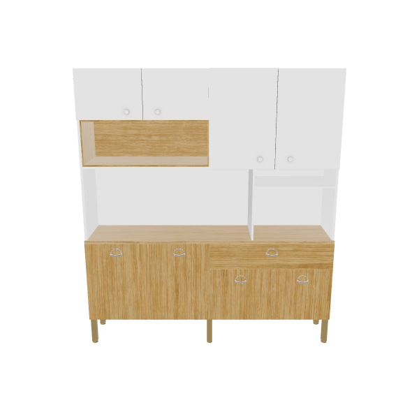 Stylish Wooden Cabinet 3D Model - Furniture 3D Model