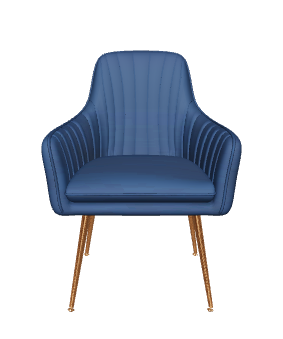 Elegant Blue Accent Chair 3D - 3D Model