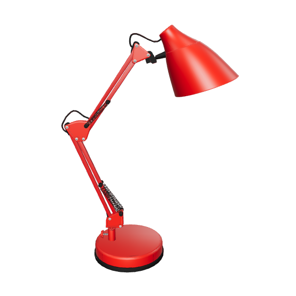 Stylish Red Desk Lamp Model - 3D Model