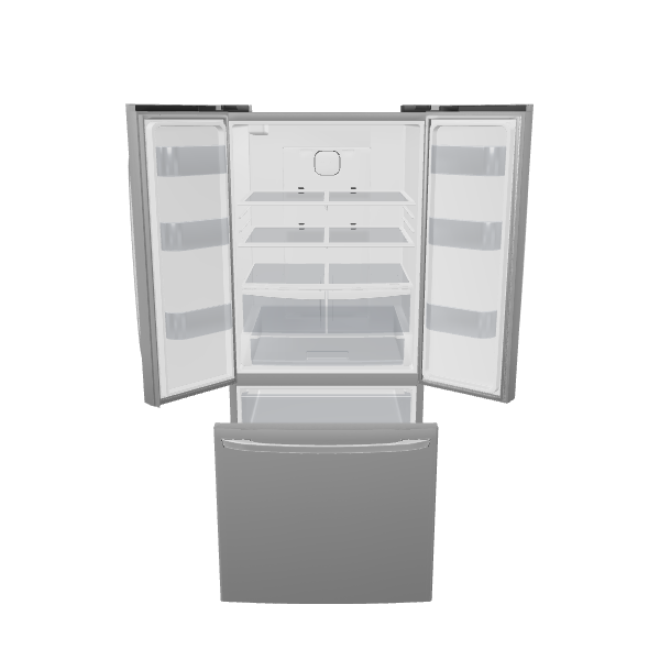 Modern French Door Refrigerator Model - 3D Model