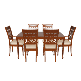 Elegant Wooden Dining Set 3D - Furniture 3D Model