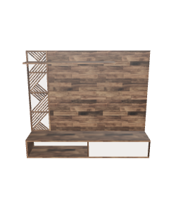 Stylish Wooden Wall Unit 3D - 3D Model