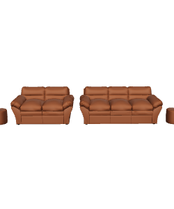 Stylish Modern Leather Sofa Set 3D Model - Furniture 3D Model